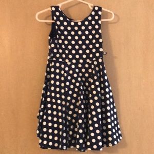 Toddlers polka dot swing dress dark blue